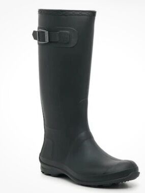 Kamik Black Tall Waterproof Rain Boot with Side Buckle Size 7